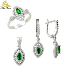 Gümüş zirkon taşlı set